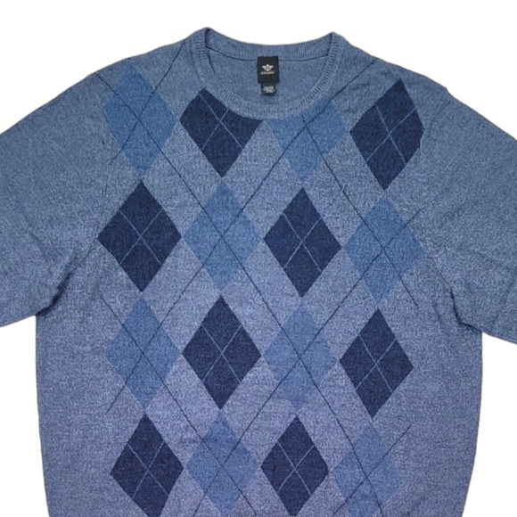 DOCKERS Men's XXL Pullover, Round Neck Sweater Blue designs, Long Sleeves. - Picture 2 of 10